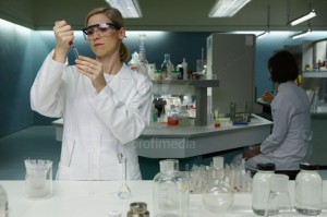 Lab Technician Wearing Safety Goggles