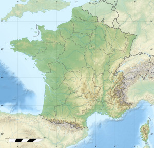 Franciaország domborzati térképe