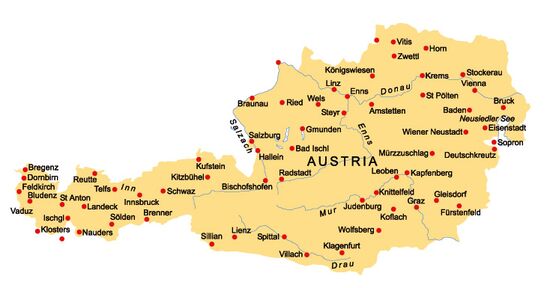 ausztria városai térkép Ausztria   FK Tudás ausztria városai térkép
